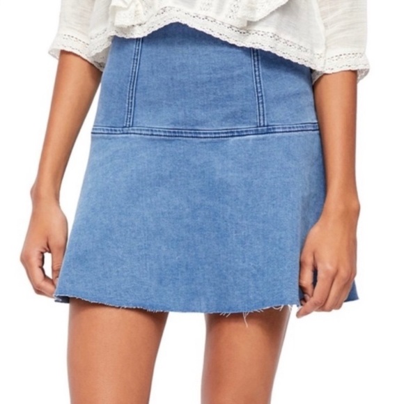 Women’s Free People We The Free Highlands Denim Mini Skirt Size 0 - Picture 2 of 16